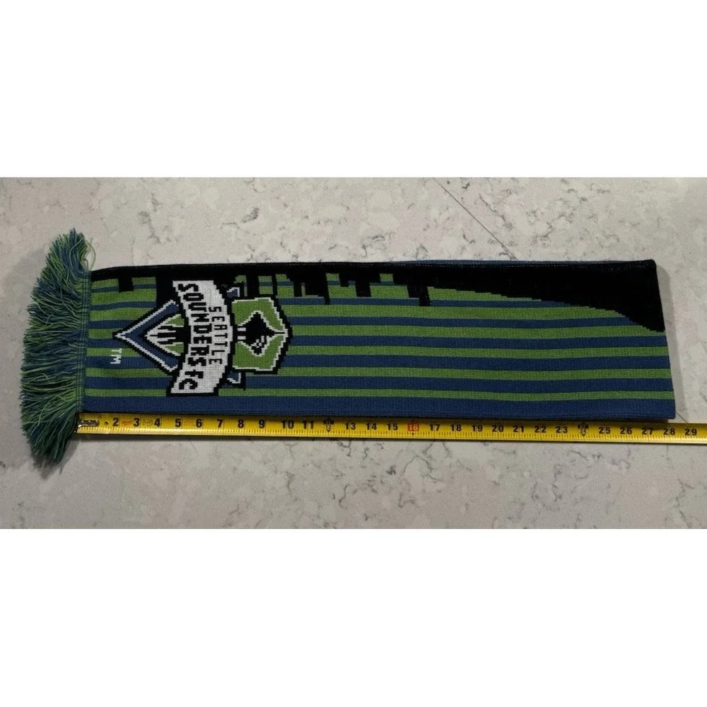 Seattle Sounders FC Ruffneck Scarf OS Green Blue MLS Soccer Skyline Reversible
